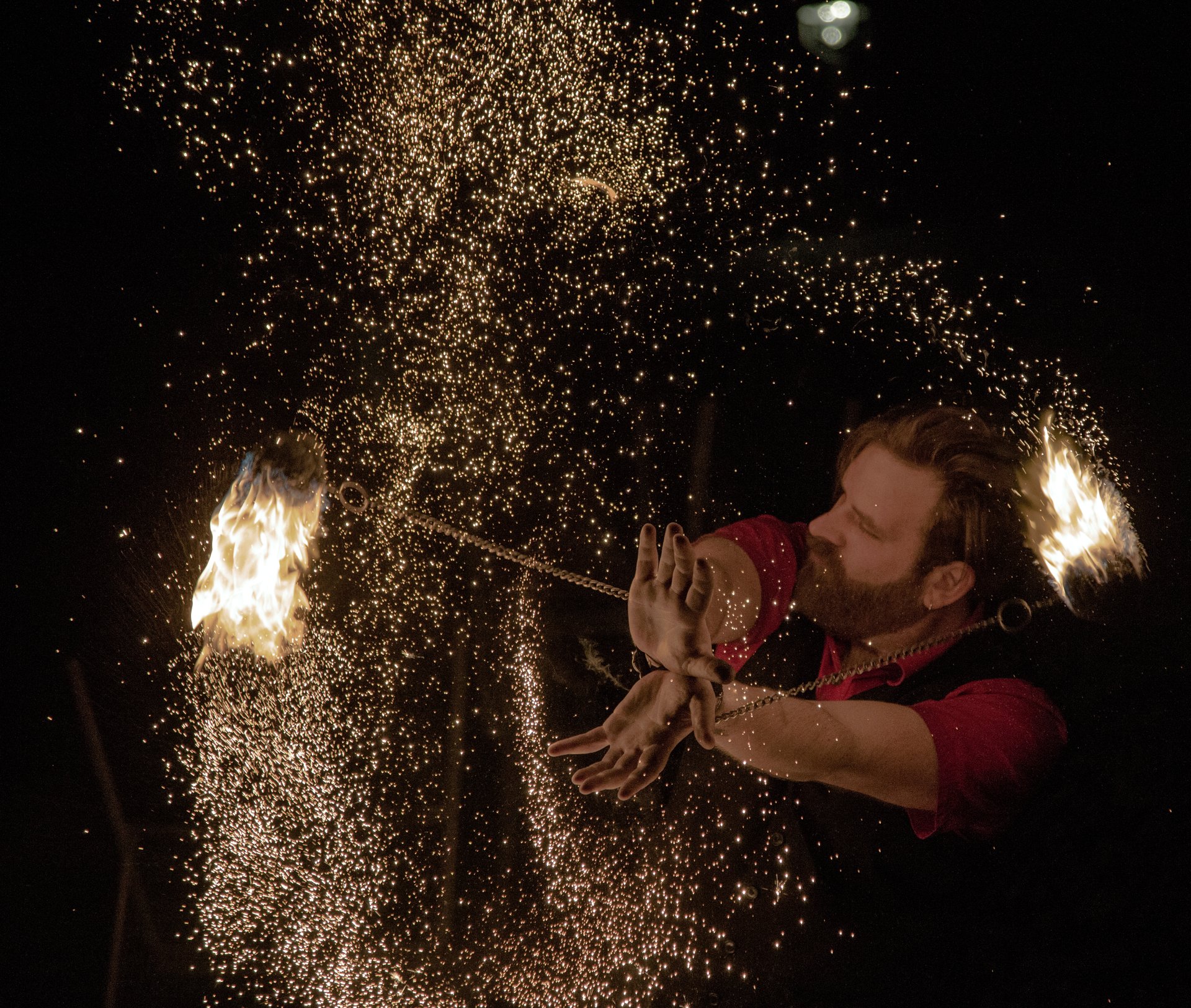 Feuershow – Doppelfackel